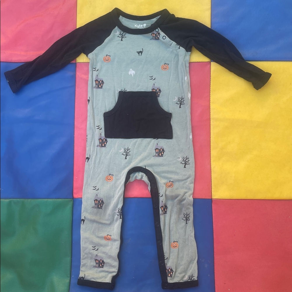 Kyte Baby Longall Pumpkin Romper 18-24M Halloween Bamboo